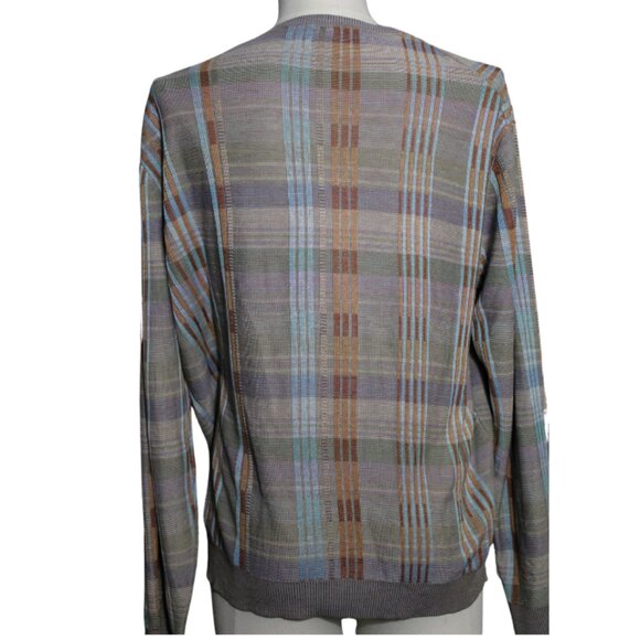 Men's Multicolor Plaid Crewneck Sweater - Picture 3 of 7